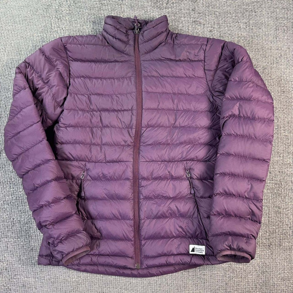 Mountain Equipment Co Puffer Jacket Womens M Purple Down Quilted Full Zip Coat